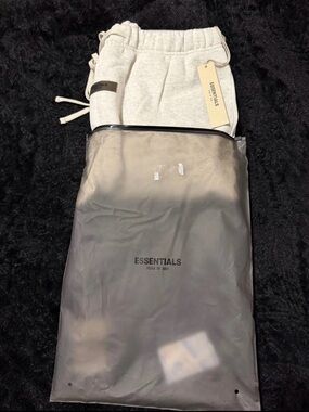 ESSENTIALS Light Gray Drawstring Sweatpants